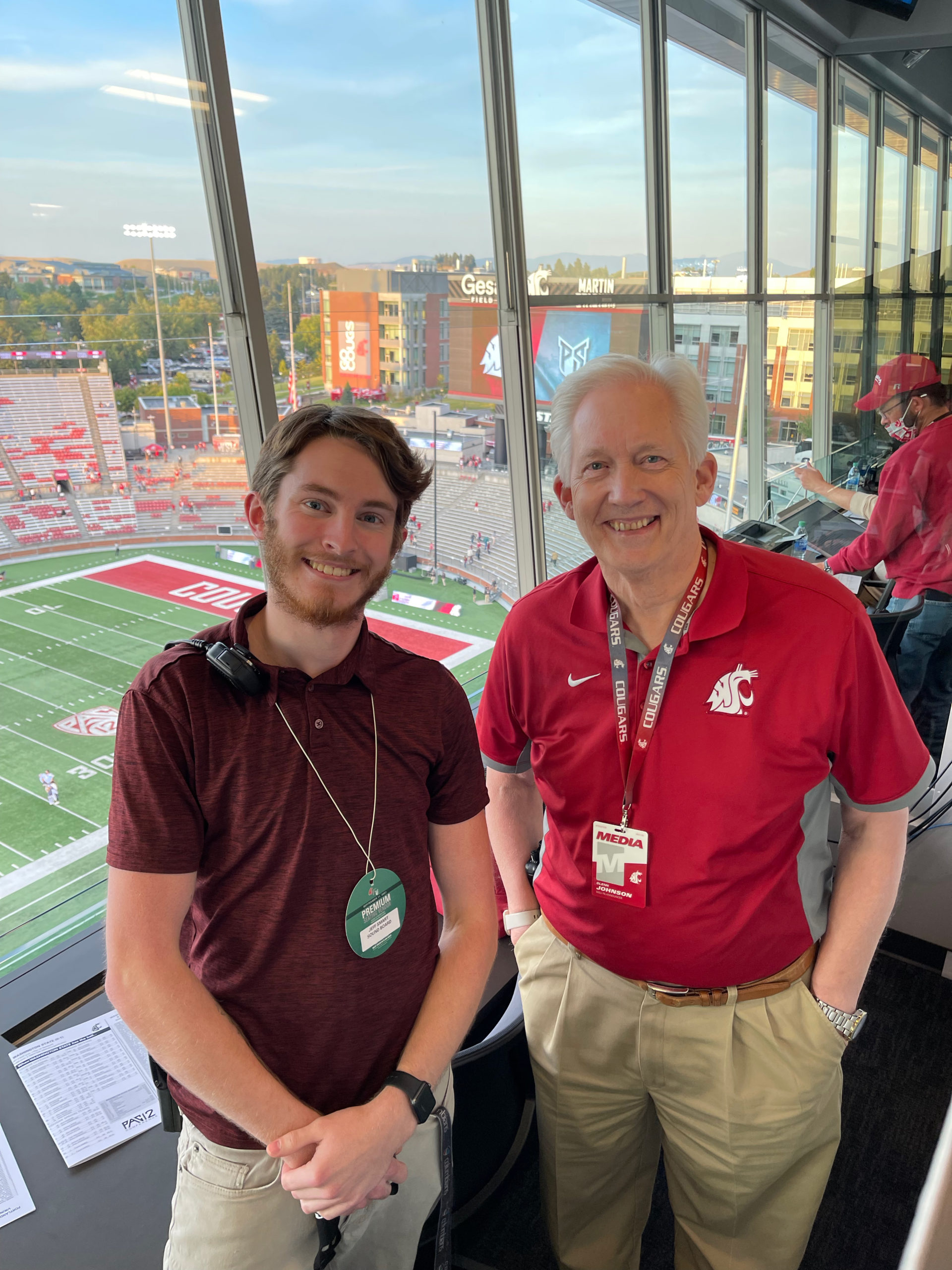 21 Me with Glenn Jeff standing above Martin Stadium
